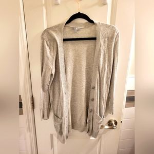 Shimmering silver cardigan!